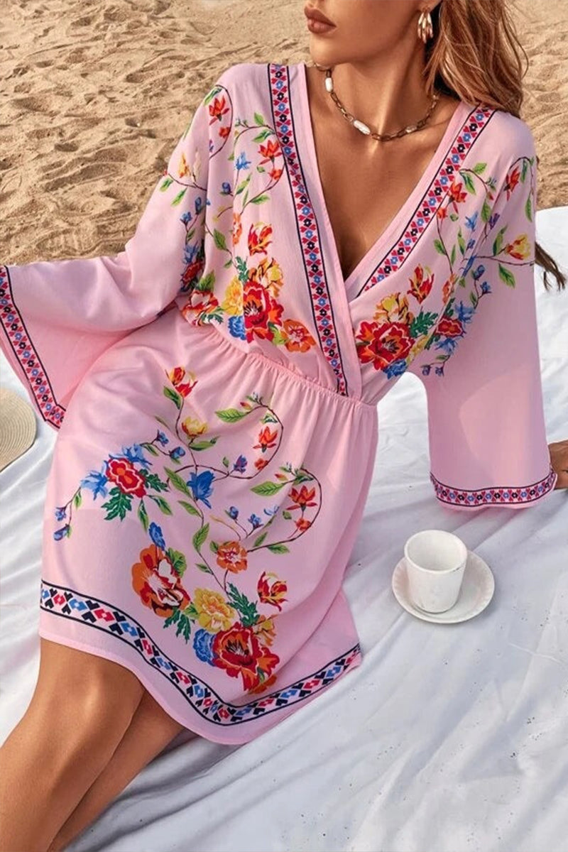 Bohemian Vintage Printing Temperament Mini Holiday Dress - Fashionpara