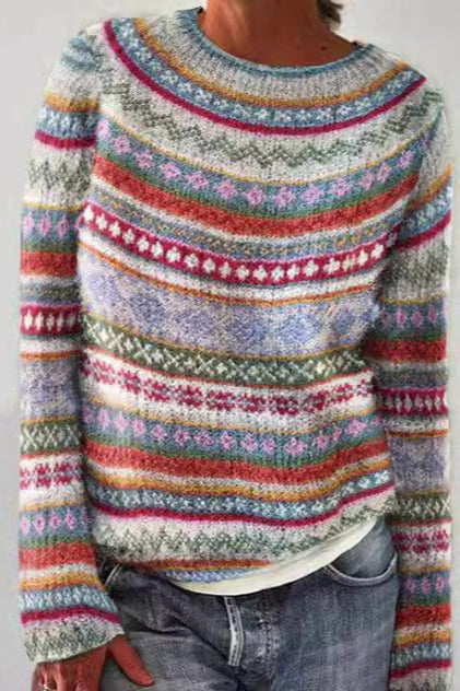 Trendy Color Block Pullover Sweater