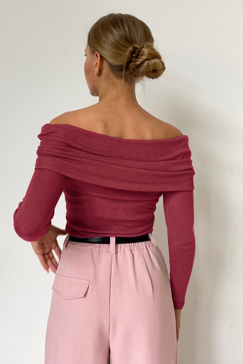 Slim Fit Off-Shoulder Knit Top 14