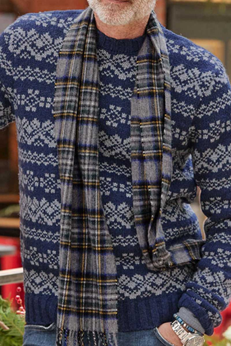 Uniqshe Men's New Round Neck Long Sleeve Knitted Sweater  Fashionpara