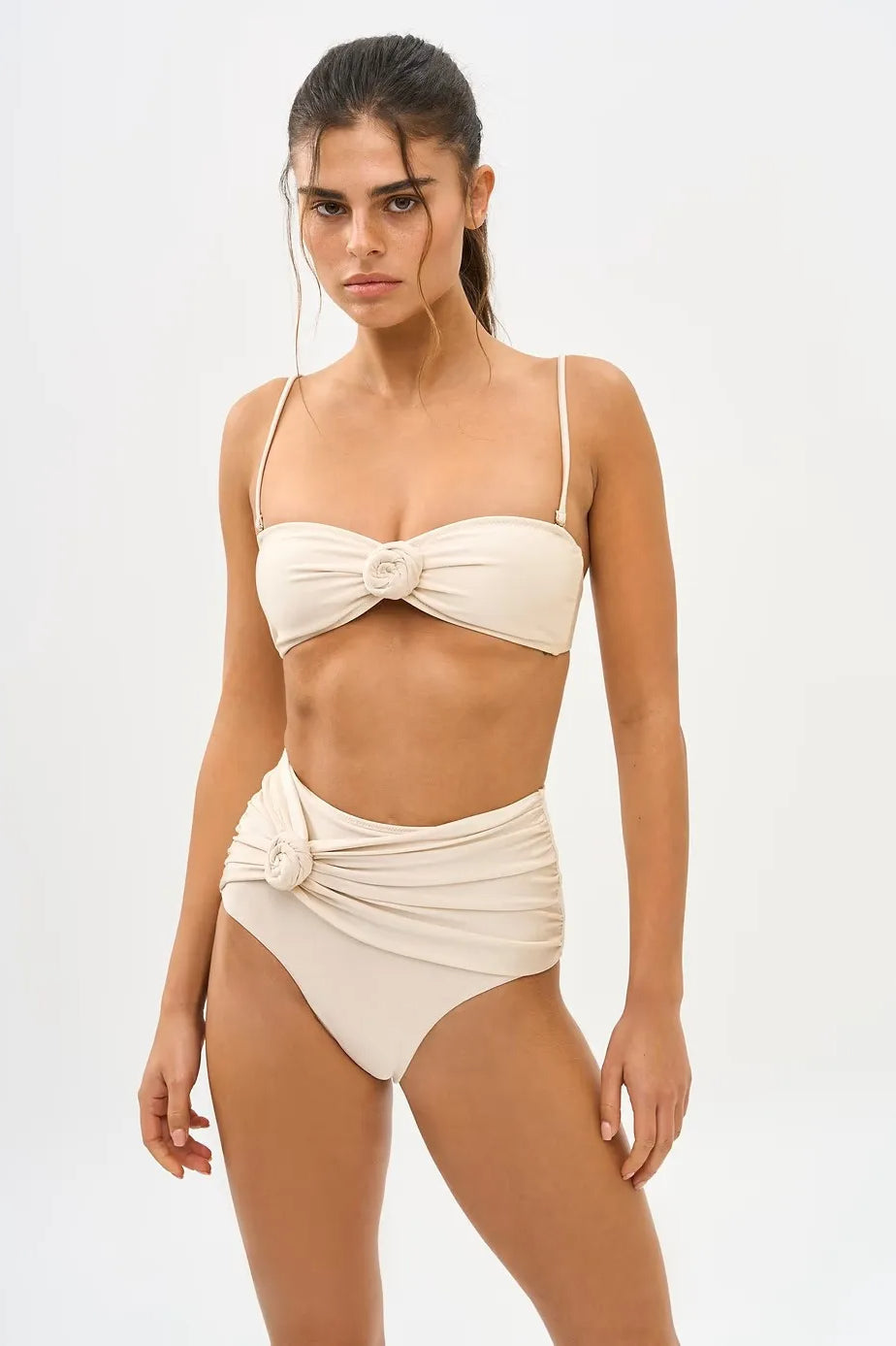 White Floral Bikini Set