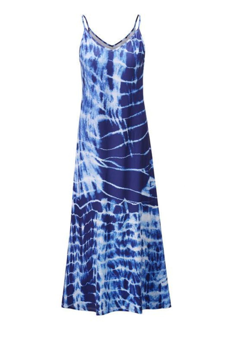 Tie Dye Stripe Casual Plus Size Maxi Dress  Fashionpara
