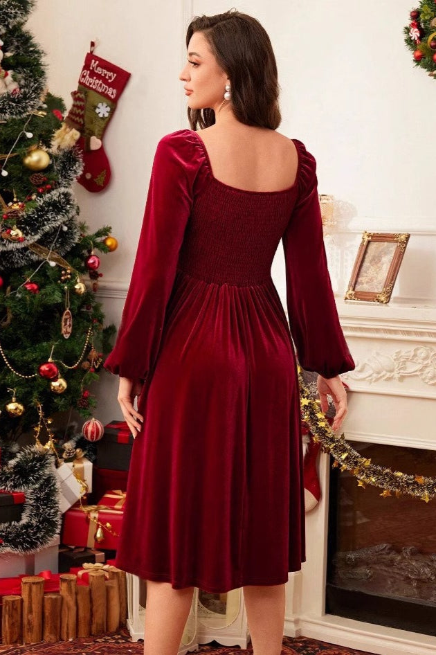 Long Sleeve Ball Gown Party Dress - Fashionpara