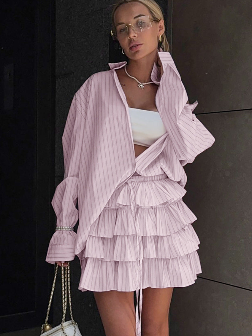 Chic Striped Blouse and Layered Blouse