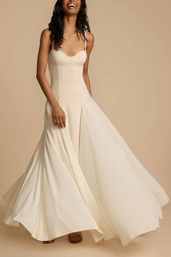Timeless Elegance Panelled Tulle A-line Slip Maxi Dress - View 5