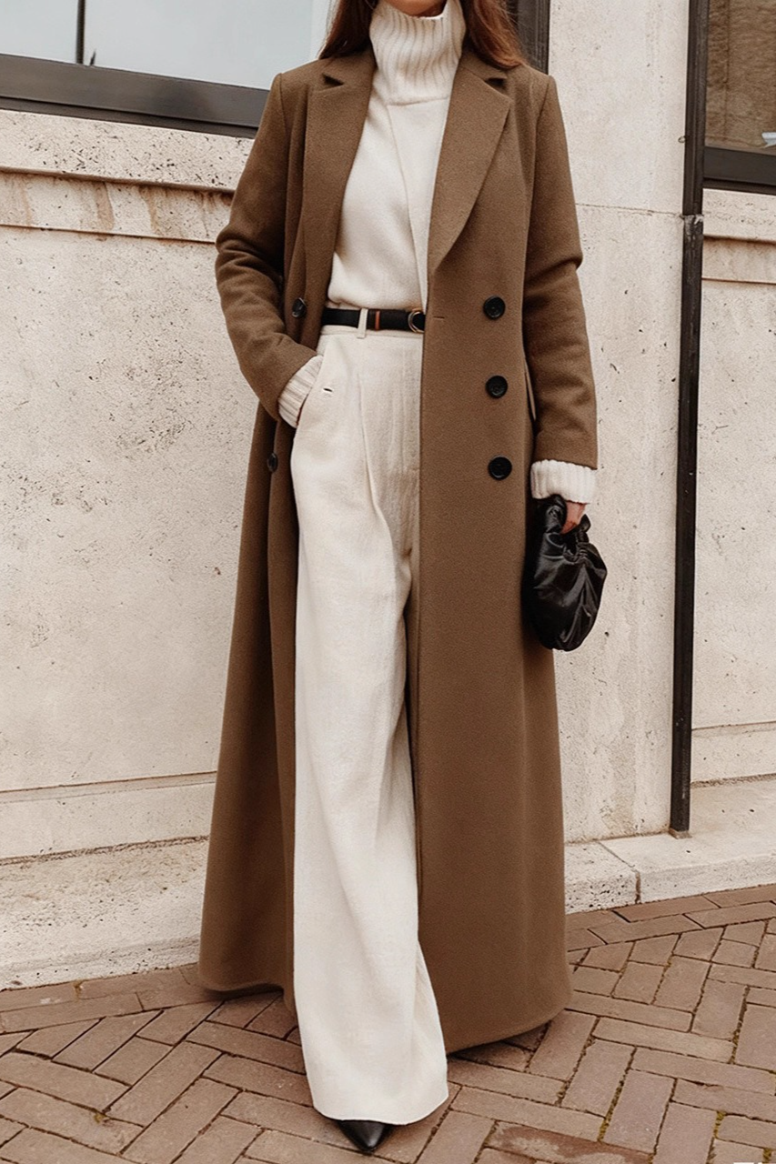 Thick Fleece Lined Maxi Casual Cold Weather Overcoat - Fashionpara