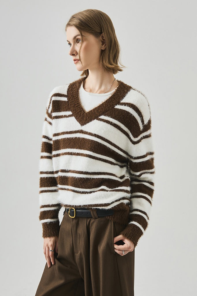Loose Fit V Neck Knit Sweater