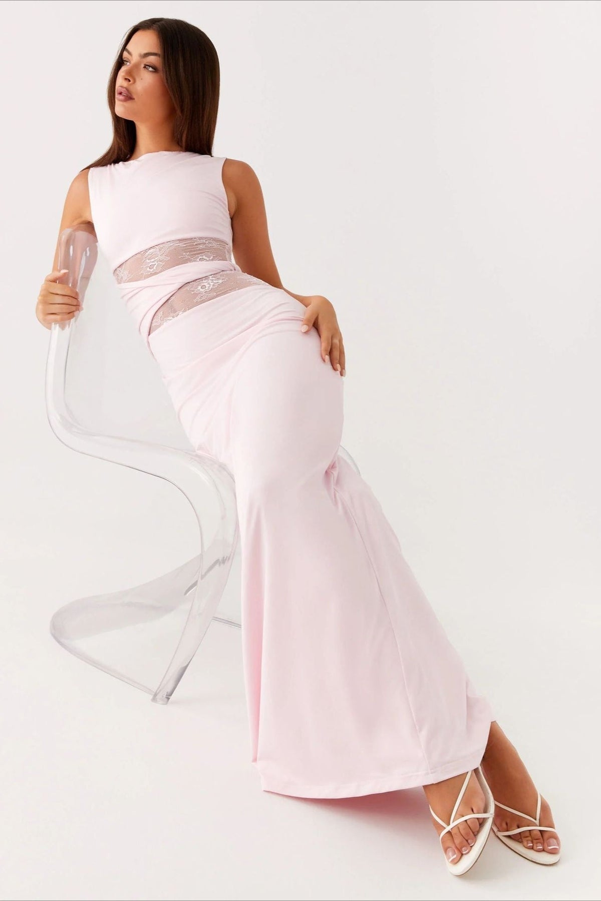 Cut Out Lace Panel Sleeveless Bodycon Mini Dress - View 2