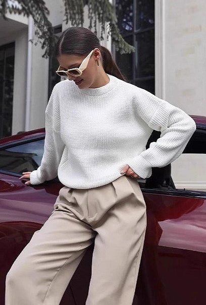 Slouchy Long Sleeve Knit Sweater