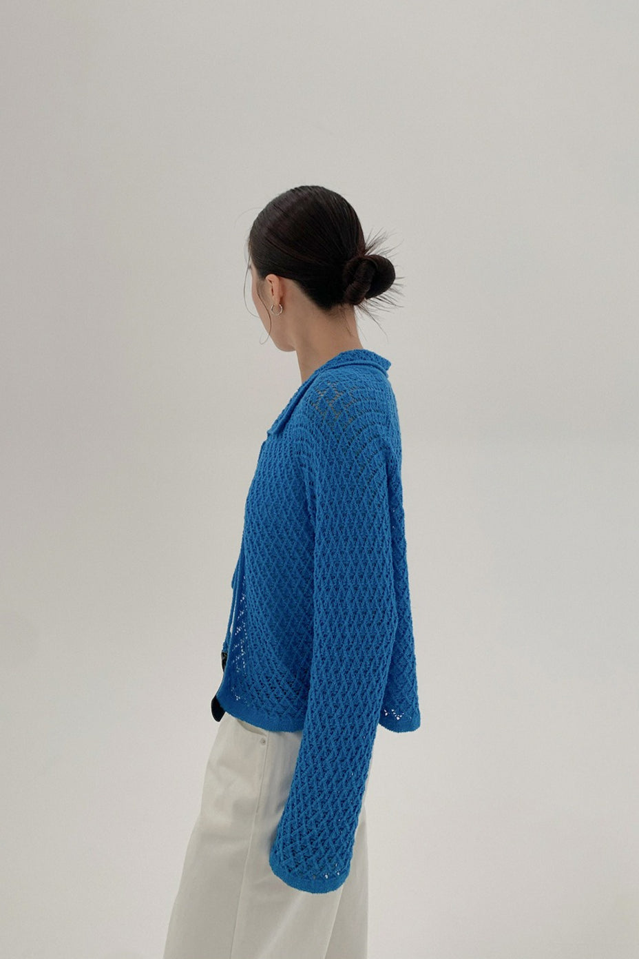 Hollow-Out Long Sleeve Tie-Waist Knit Cardigan for Style