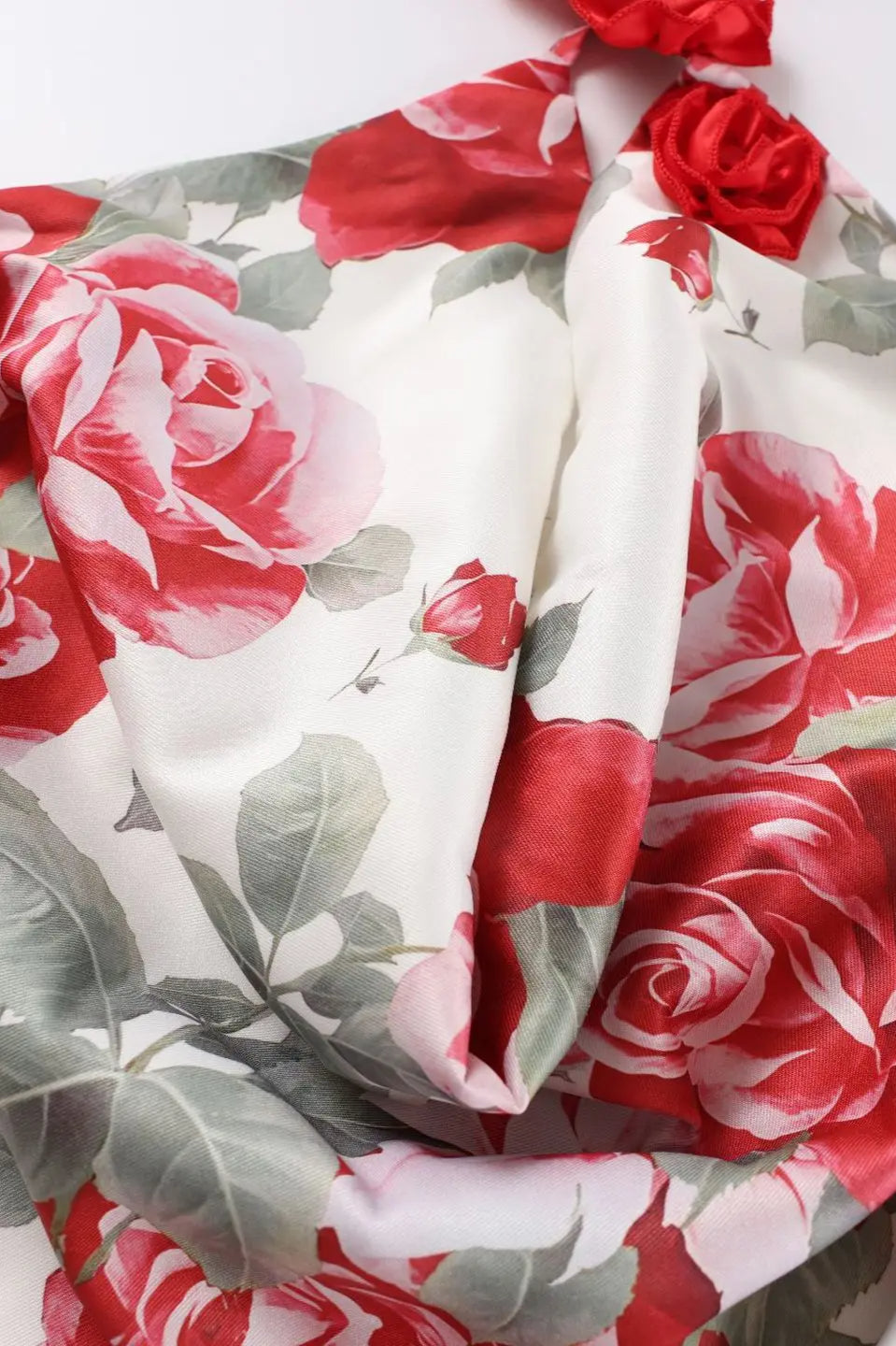 Rose Halter Off-Shoulder Floral Dress