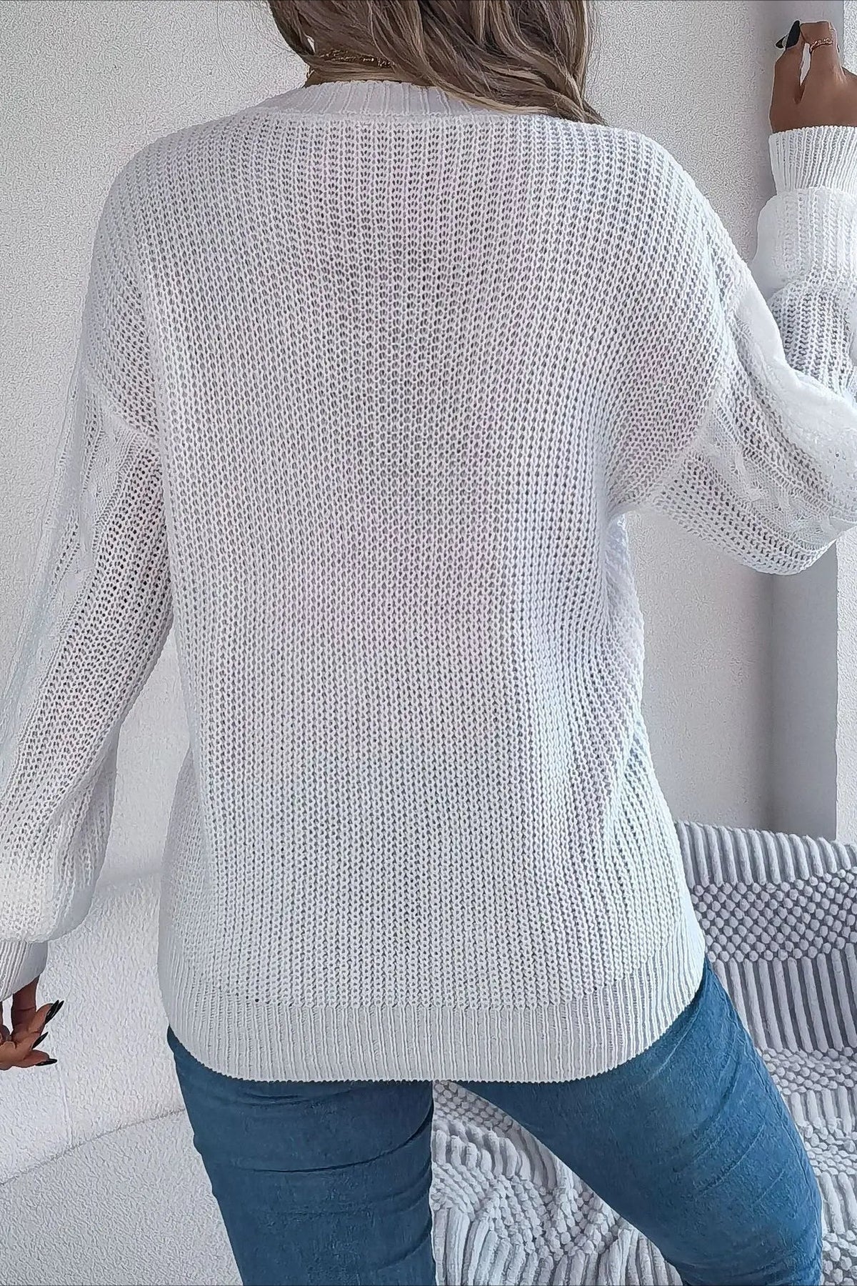 Knitted Long Sleeve Loose Single Breasted Cardigan 13