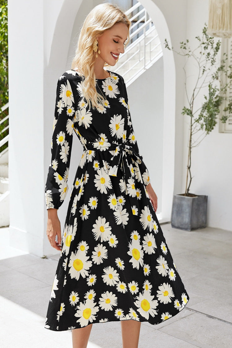Daisy Print Maxi Dress - Fashionpara