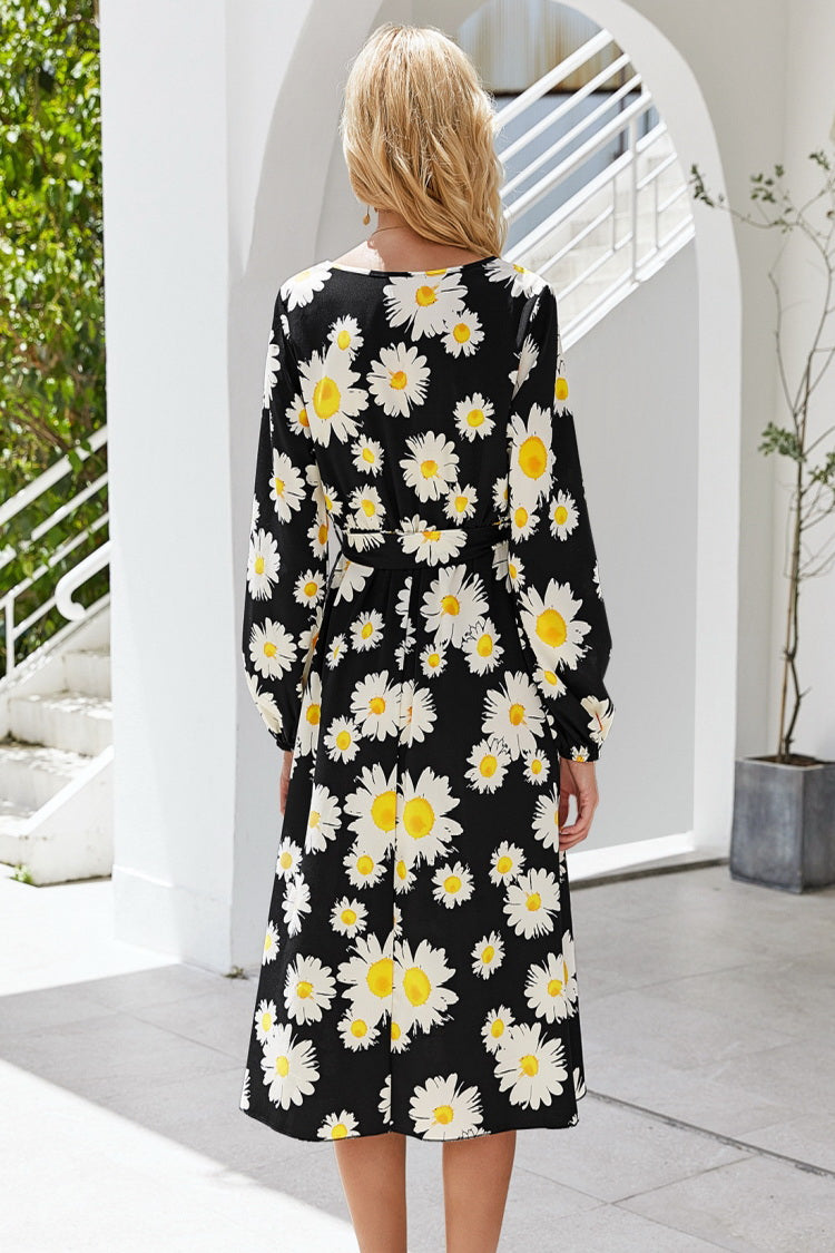 Daisy Print Maxi Dress - Fashionpara