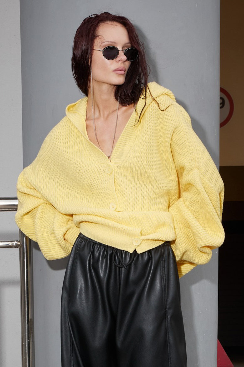 Solid Color Button Hoodie