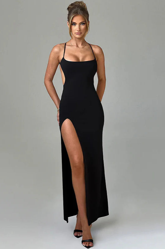 Summer Sexy Split Dress Slim Fit Spaghetti Strap Party Dress - Fashionpara