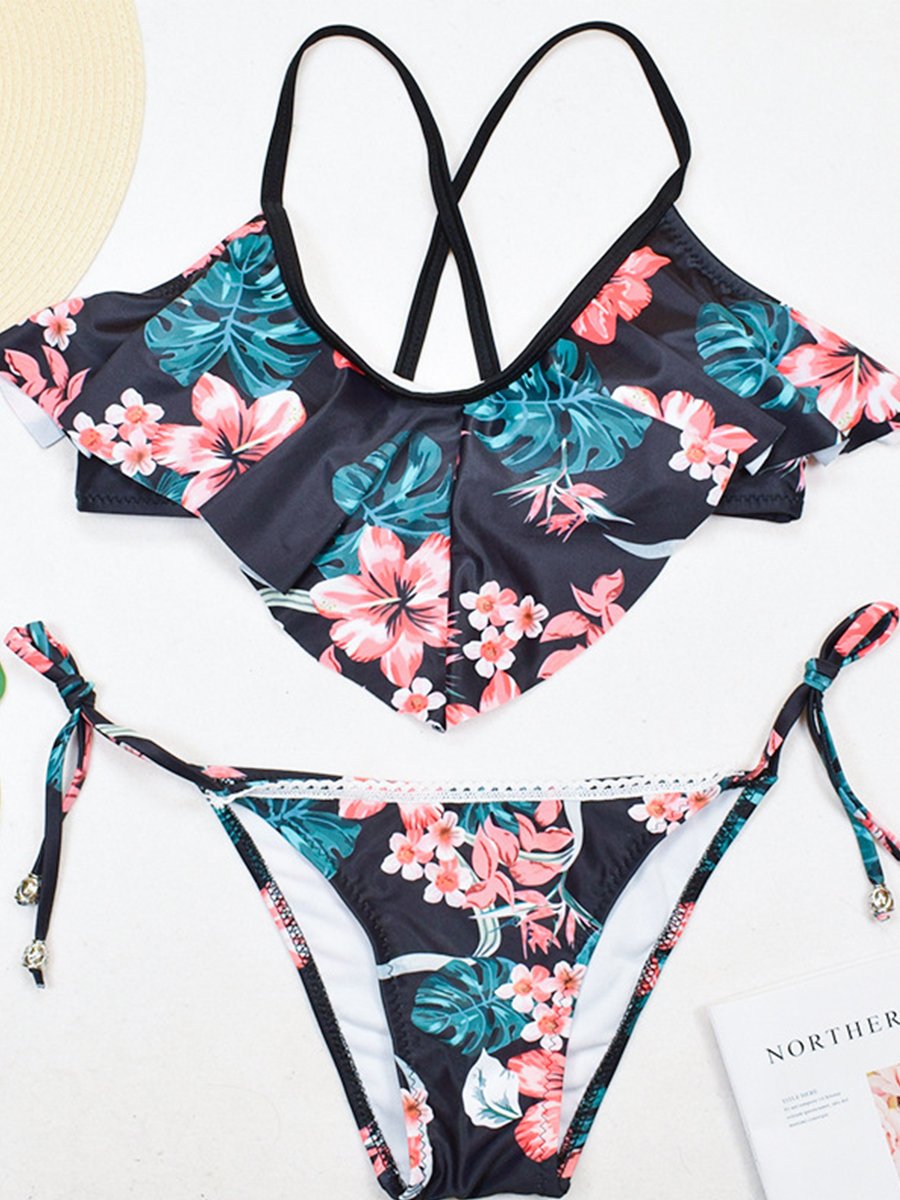 Printed Split Bikini - Fashionpara
