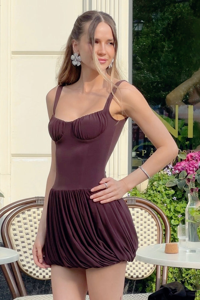Sultry Pleated Mini Slip Dress