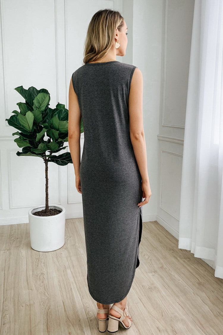 Irregular Hip Pocket Dress - Fashionpara