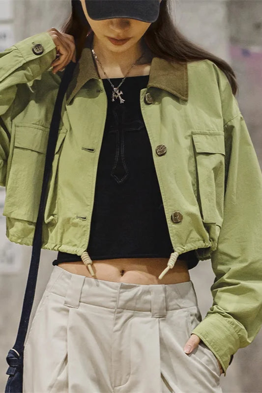 Corduroy Patchwork Safari Jacket