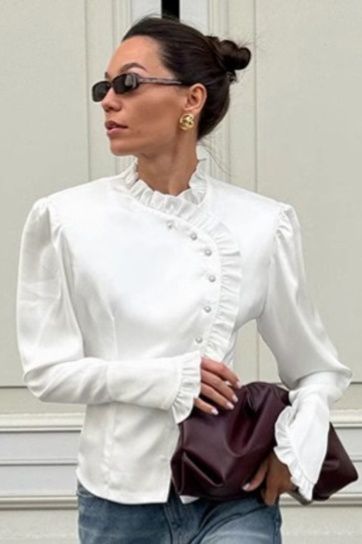 Victorian Ruffle Trim Blouse