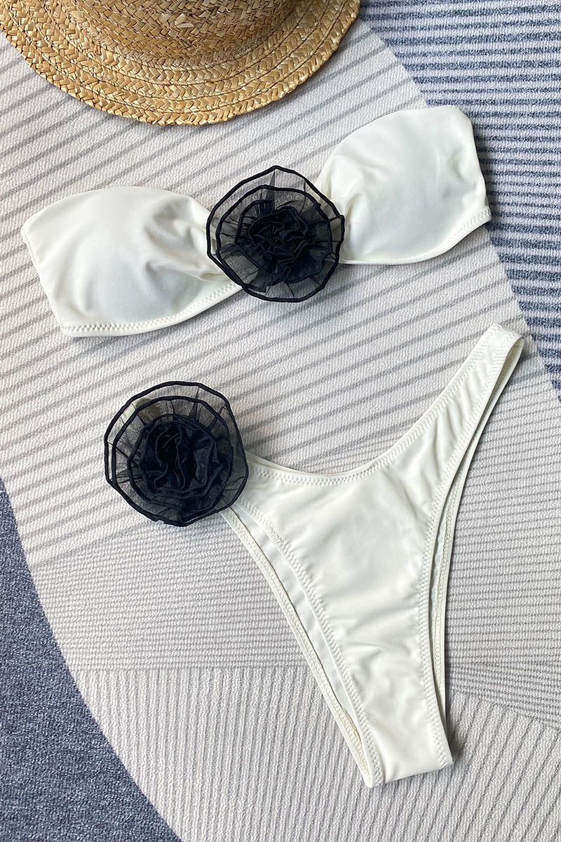 Three-dimensional flower split women's swimsuit - Fashionpara