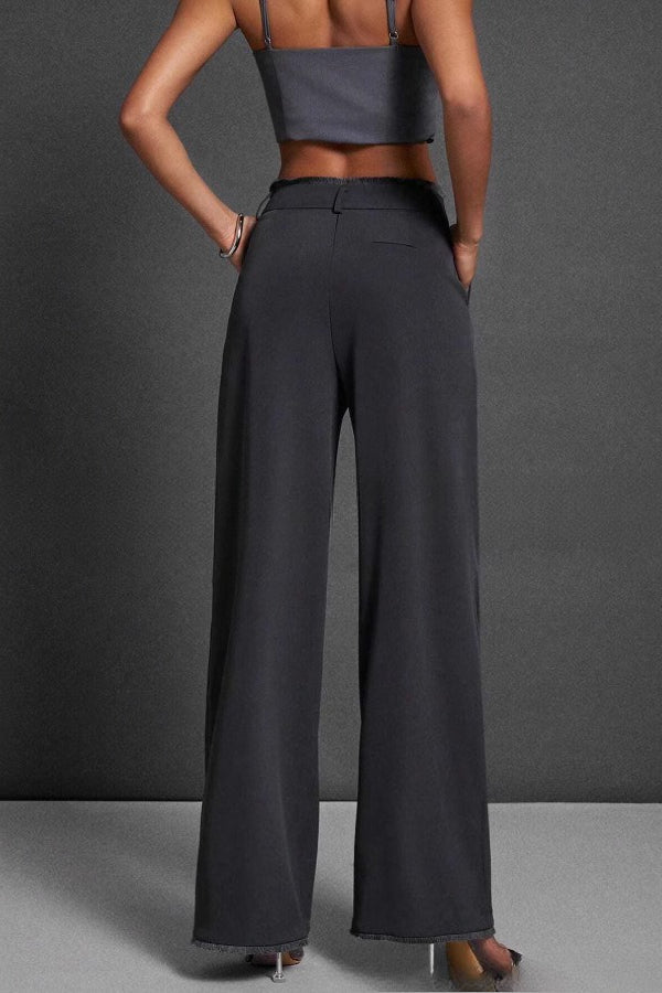 Sleek Wide Leg Tailored Slim Business Casual Pants
