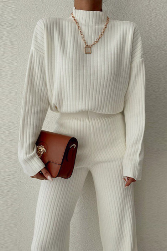 Chic High Neck Knit Sweater