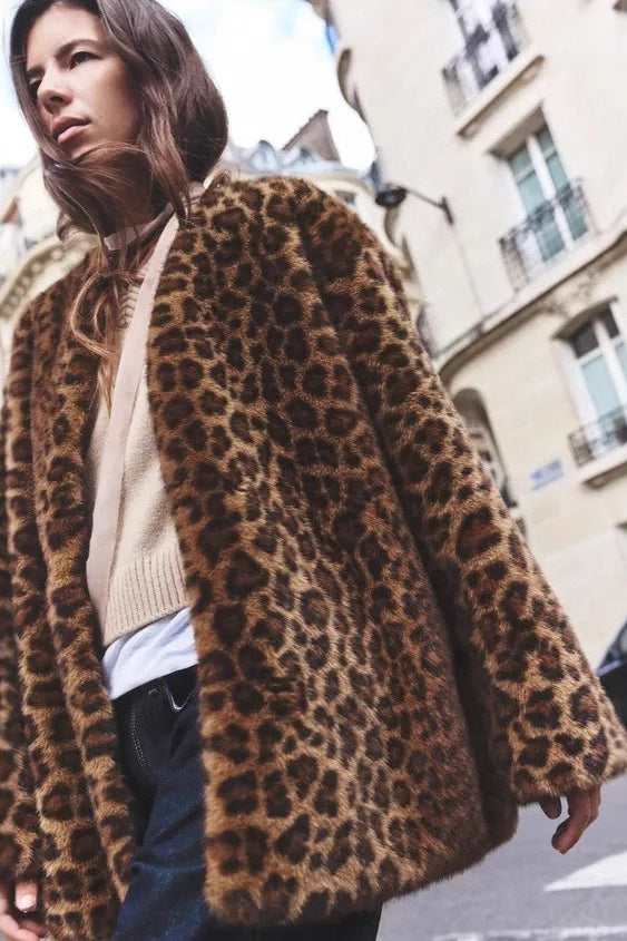 Animal Faux Fur Coat 3