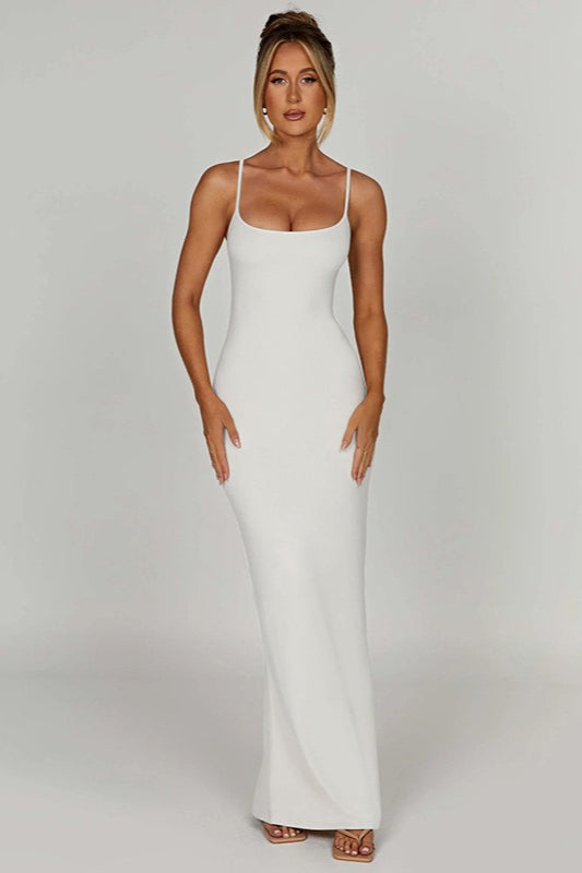 Backless Spaghetti Strap Bodycon Maxi Dress