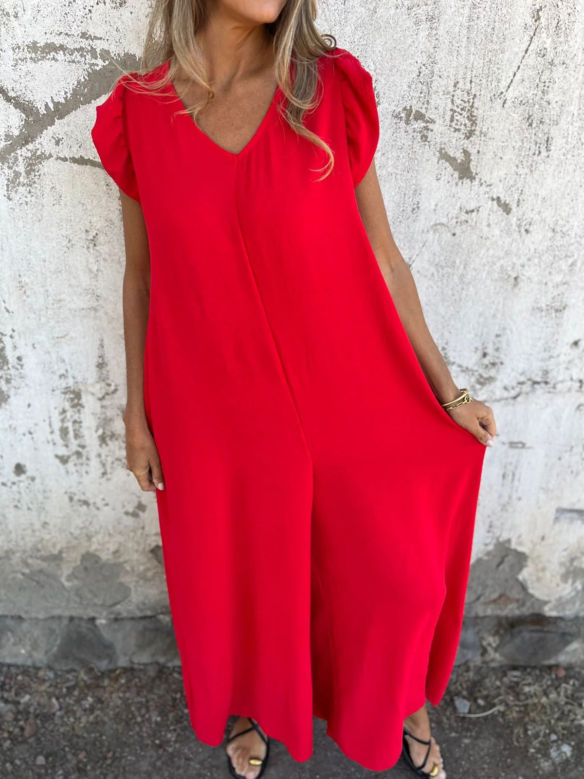 Leopard Print V-Neck Ruffle Sleeve Pocket Maxi Dress 13
