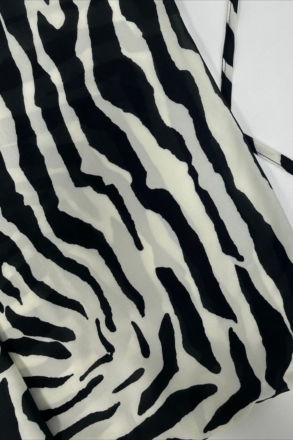 Zebra Print Cowl Neck High Split Maxi Dress