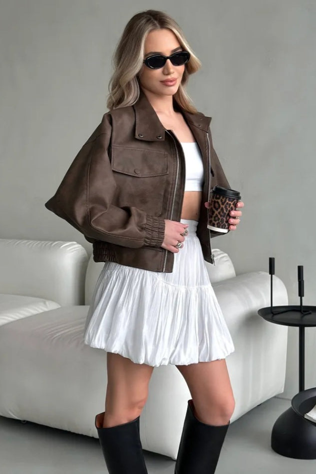 Lightweight PU Open Coat for Effortless Style and Comfort