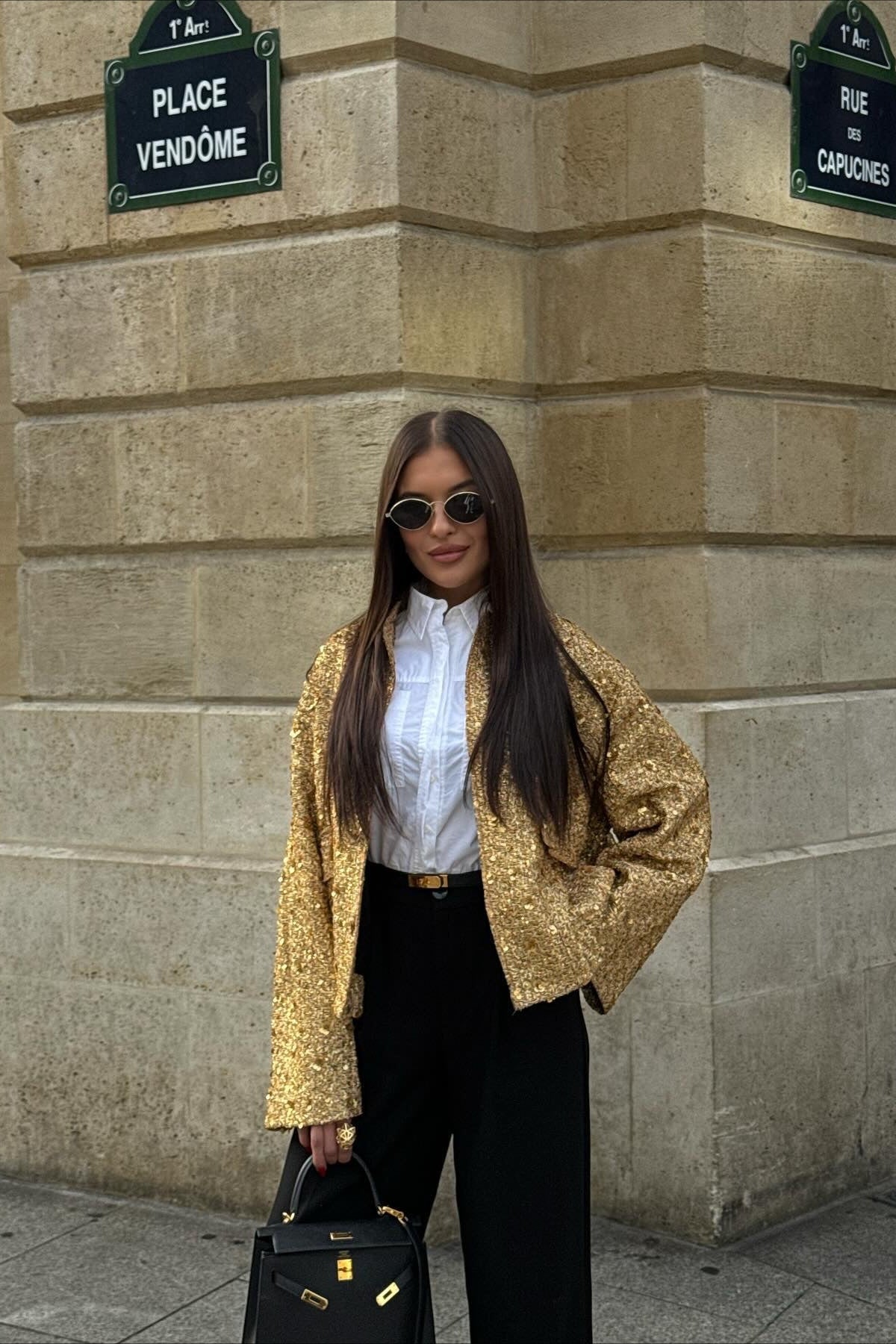 Sequined Stand Collar Jacket