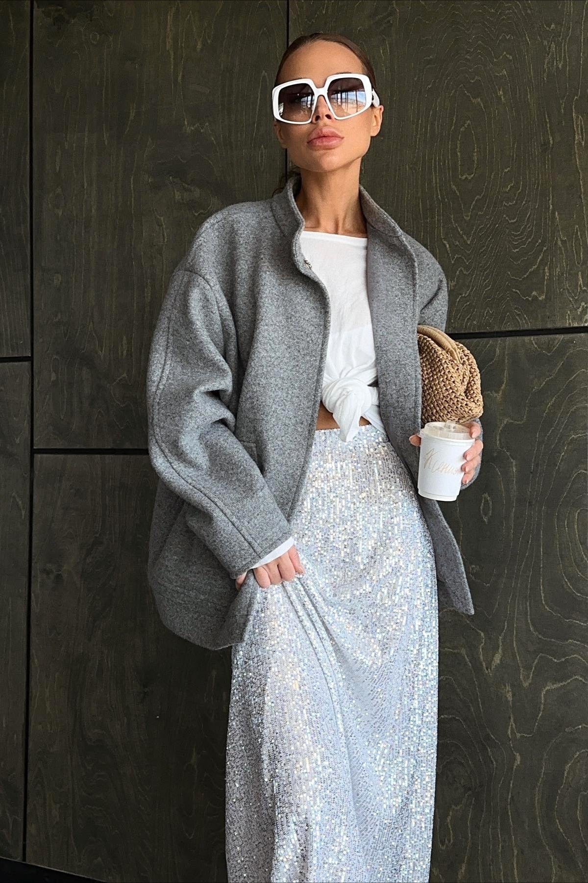 Elegant Stand Collar Wool Blend Coat for Stylish Comfort