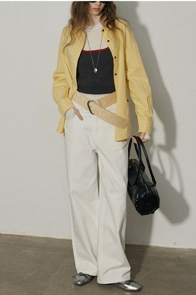 Relaxed Button Front Blouse