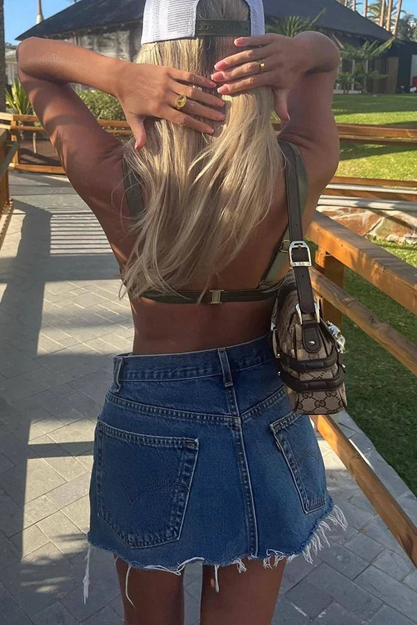 Satin Solid Color Sexy Two-piece Bikini Swimsuit - Fashionpara