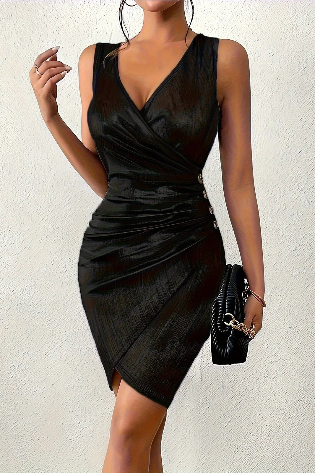 Spaghetti Strap Side Slit Mini Dress