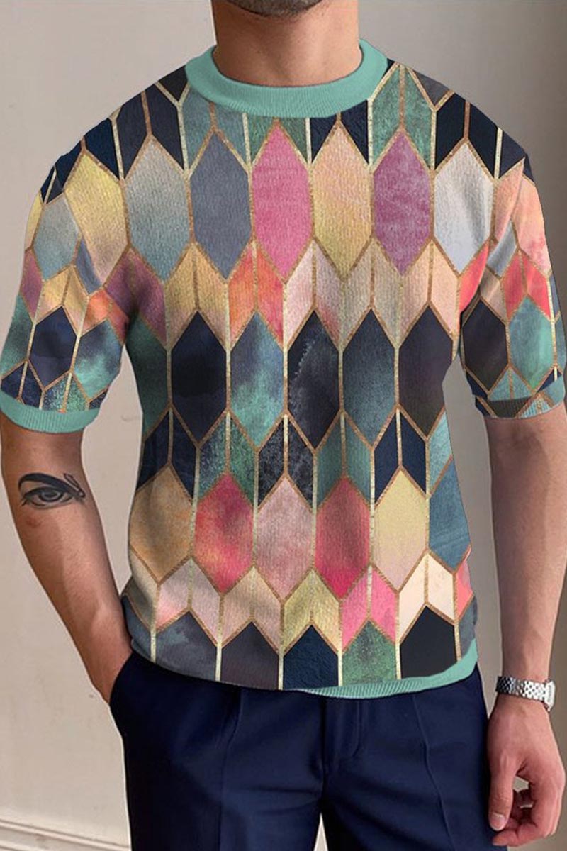 Men's Round Neck Knitted T-Shirt