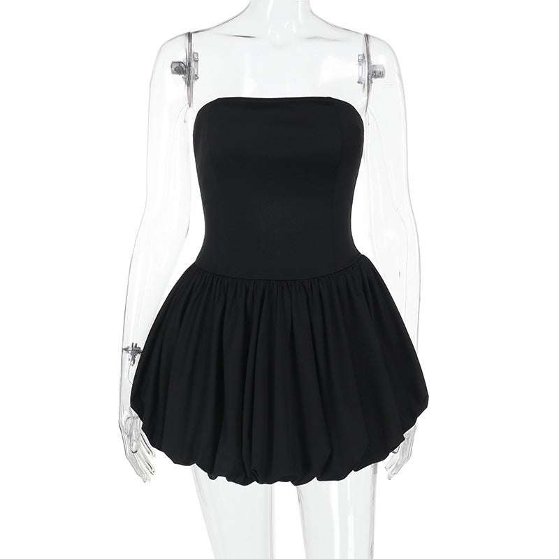 Strapless Fit-and-Flare Bubble-Hem Mini Dress 30