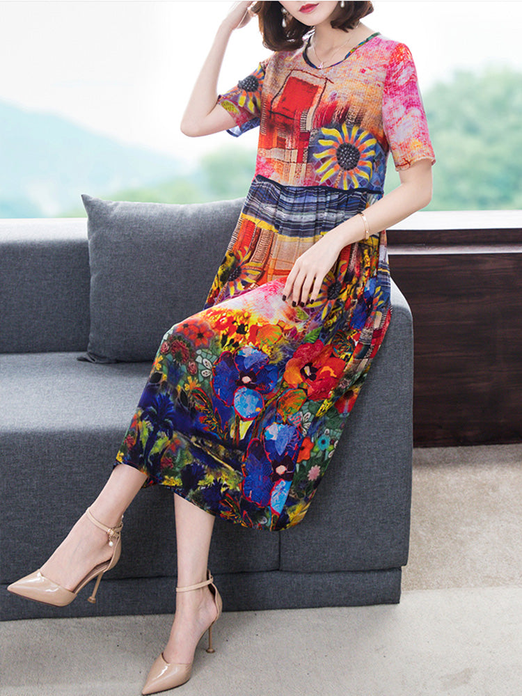 Love All Over Again Sun Flower Midi Dress - Fashionpara