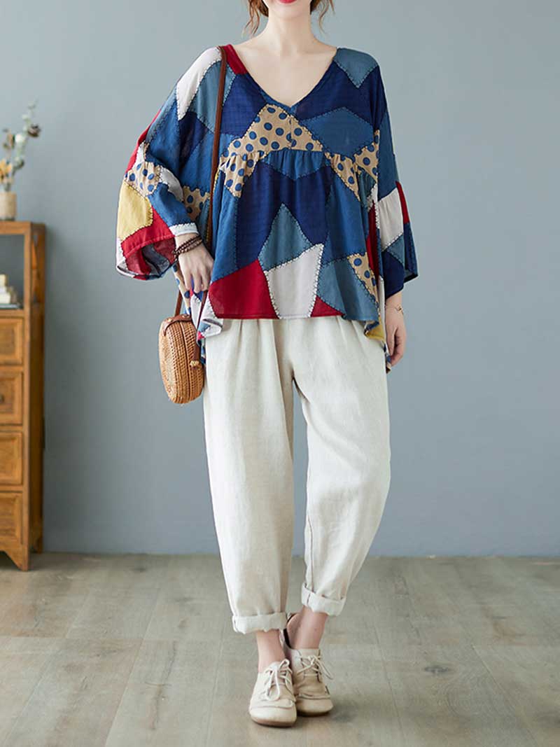 Cotton Multicolor Printed Top - Fashionpara