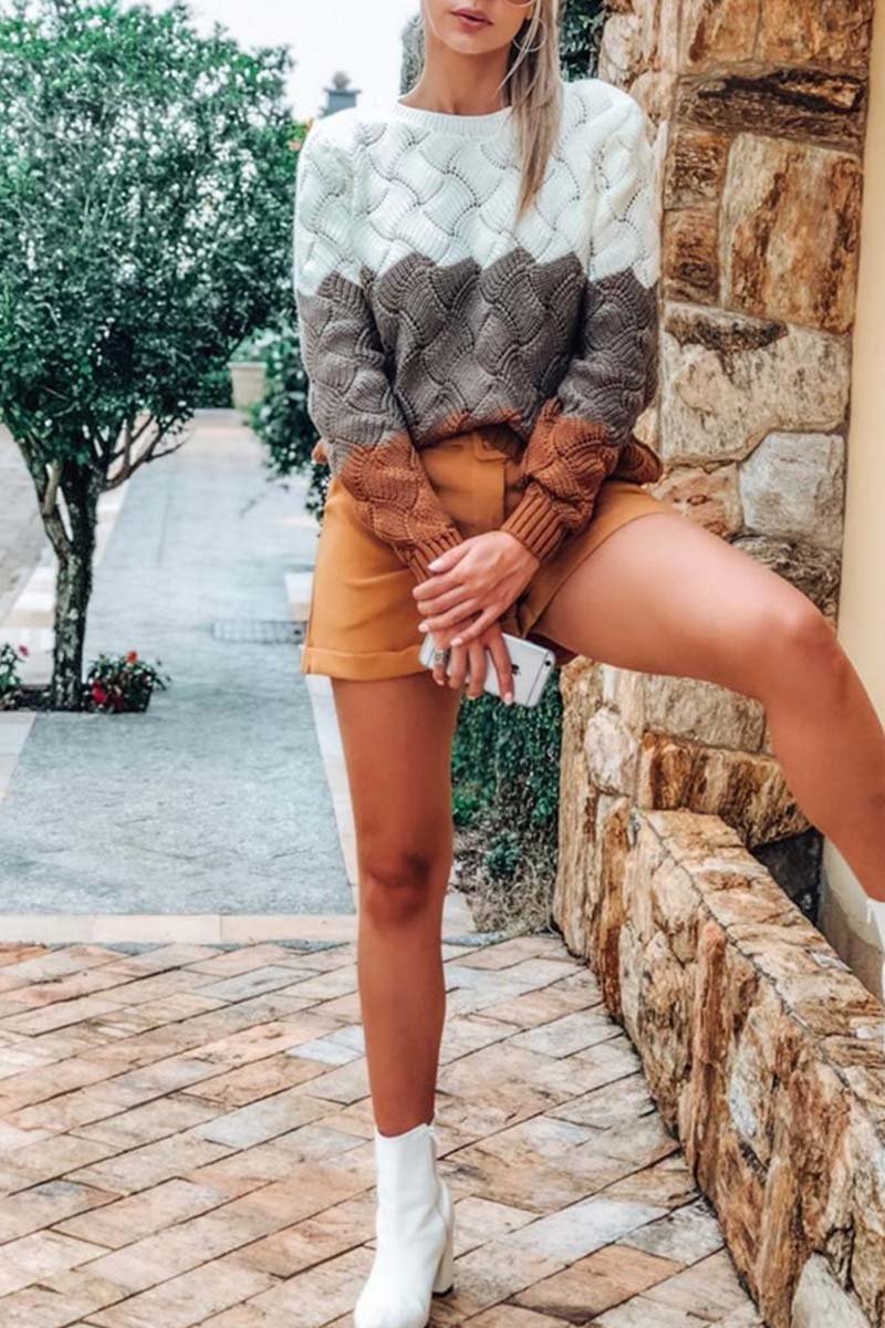 Florcoo Classic O Neck Knit Sweater for Effortless Style