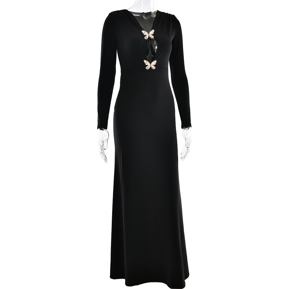 Billowing Maxi Dress - Black