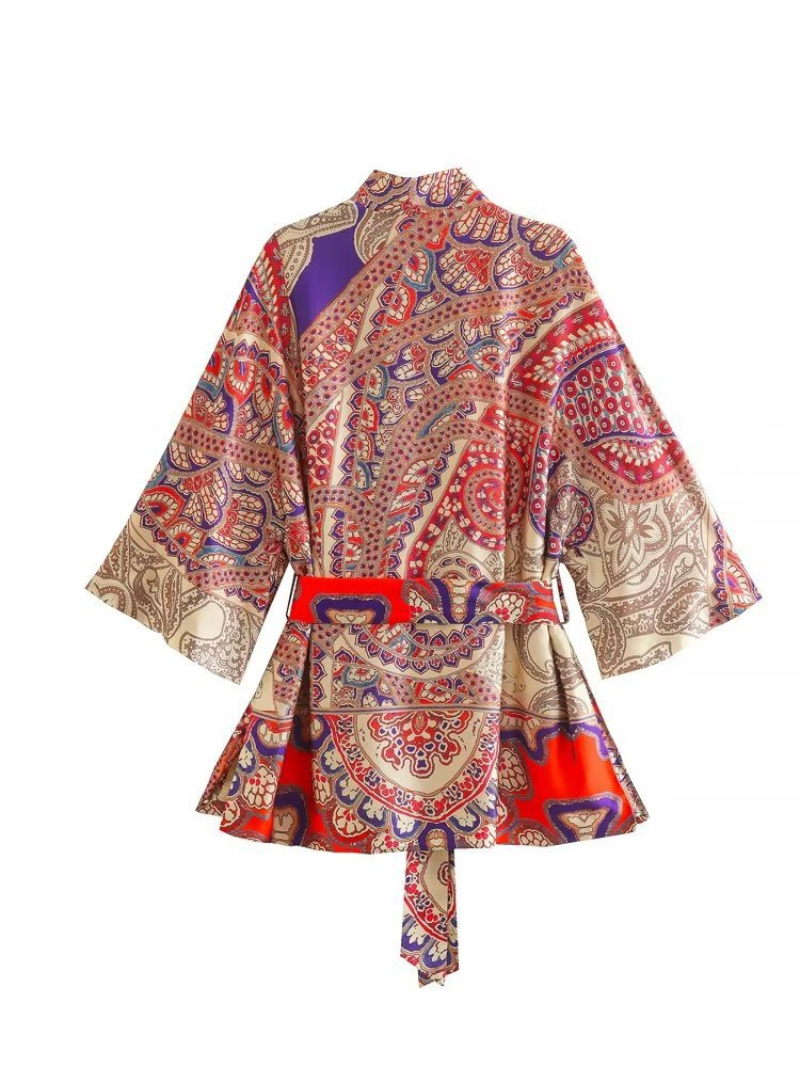 Floral Print Kimono, Short Kimono, Kimono Cardigan, Gift For Her, Kimono Jacket - Fashionpara