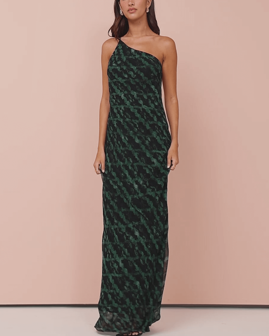 One Shoulder Cowl Back Maxi Dress - Fashionpara