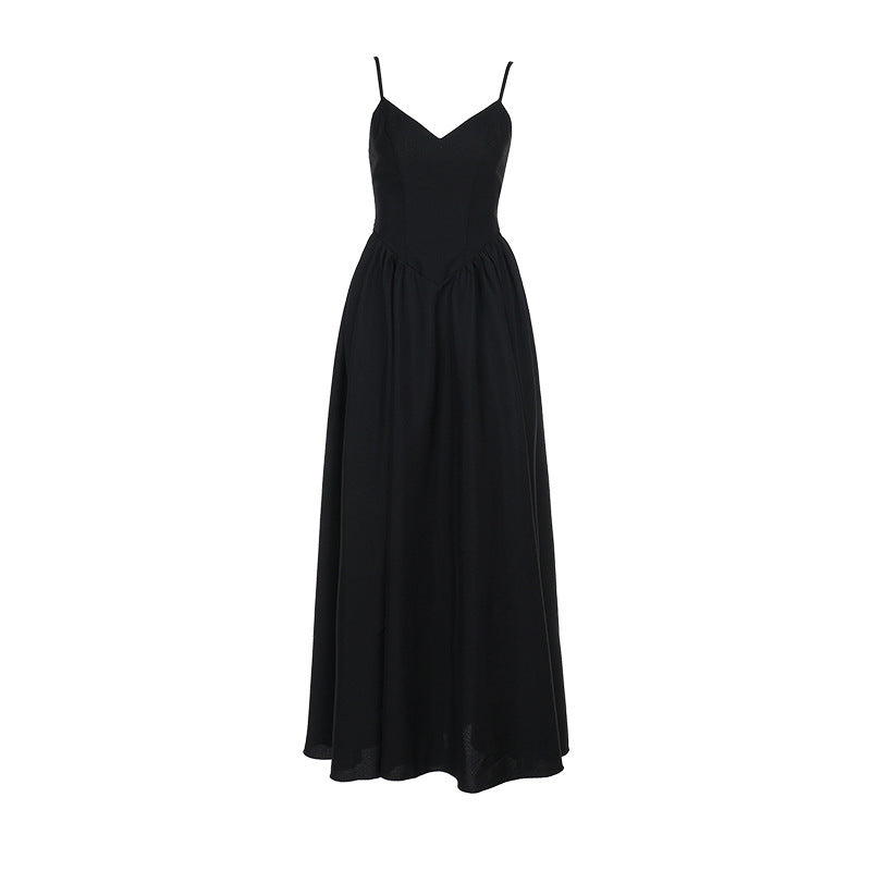 V-Neck Spaghetti Strap Drop-Waist Flared Maxi Dress 6