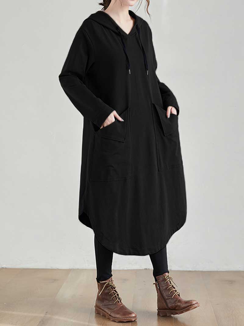 Bonjour Mi Amor Hooded Midi Dress - Fashionpara