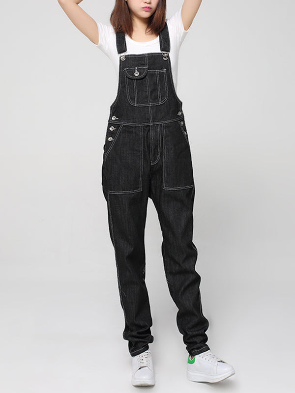 Mid-Rise Straight Leg Overalls (USA ONLY) - Fashionpara