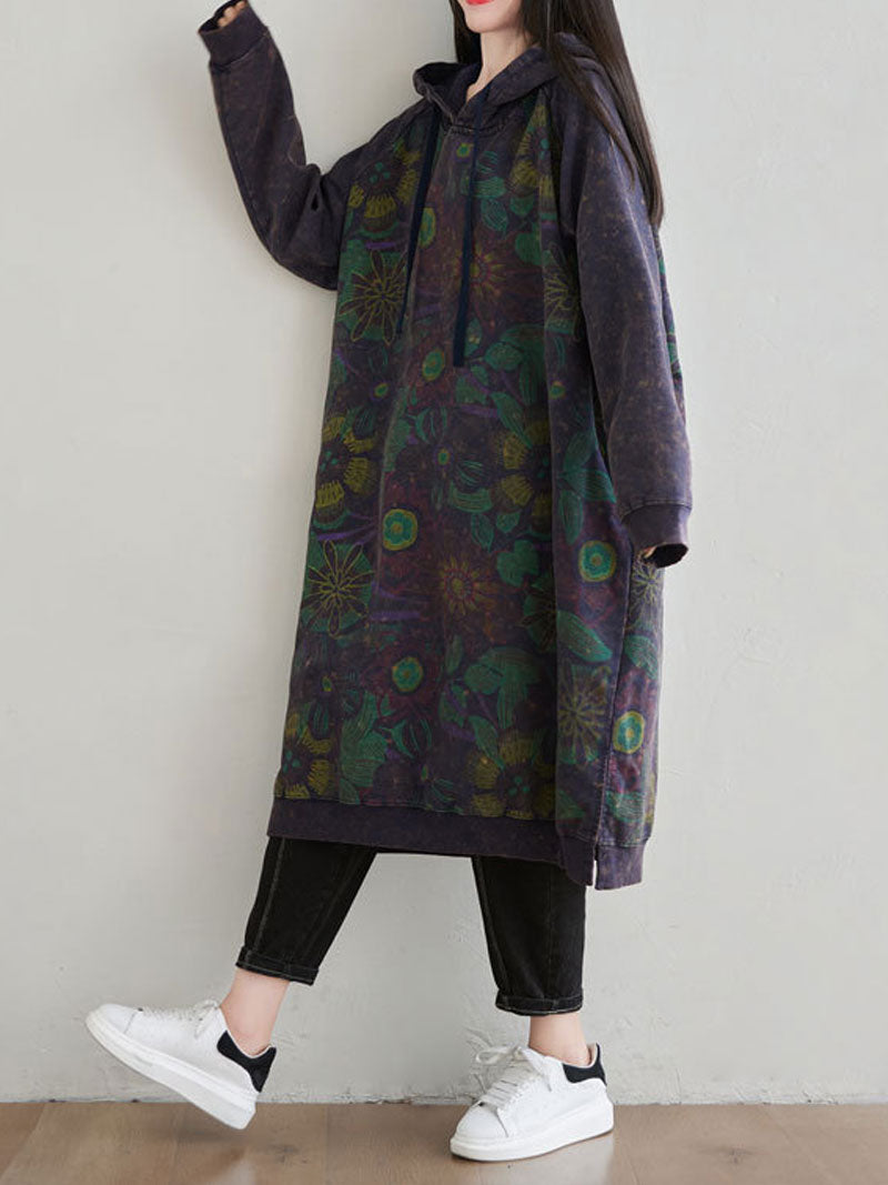 Smile You Fake Hooded Dress - Fashionpara